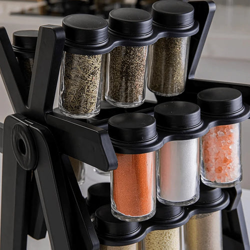 18 Jar Rotating Spice Rack – Kitchen Organizer